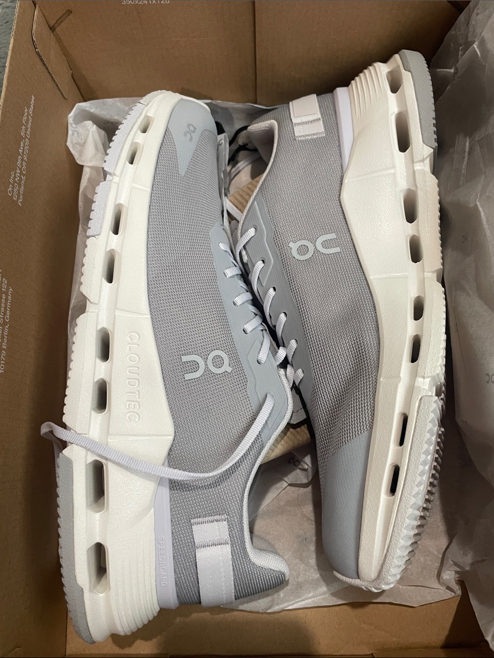 On Running Women's Light Gray and White CloudTec Running Shoes